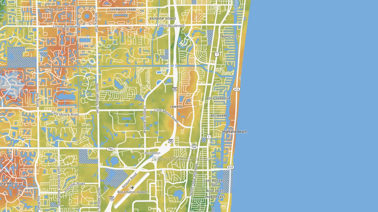 Bike Grade map of 33487, FL