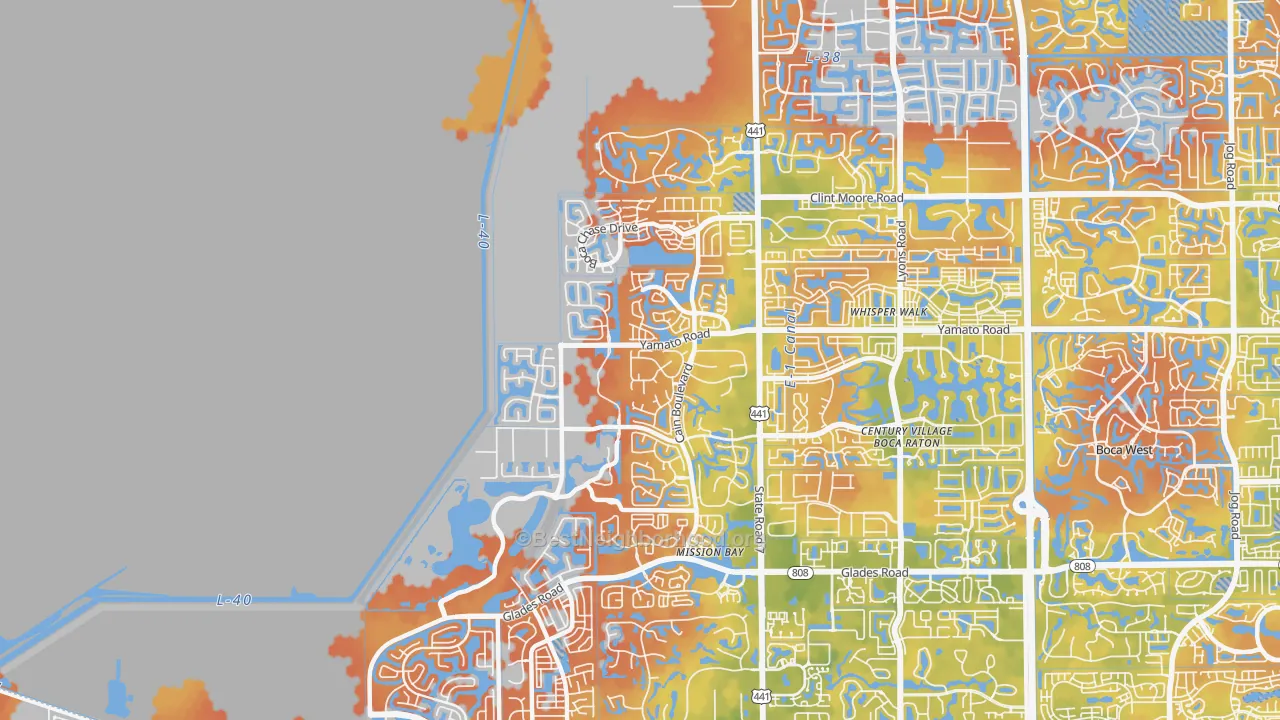 Bike Grade map of 33498, FL