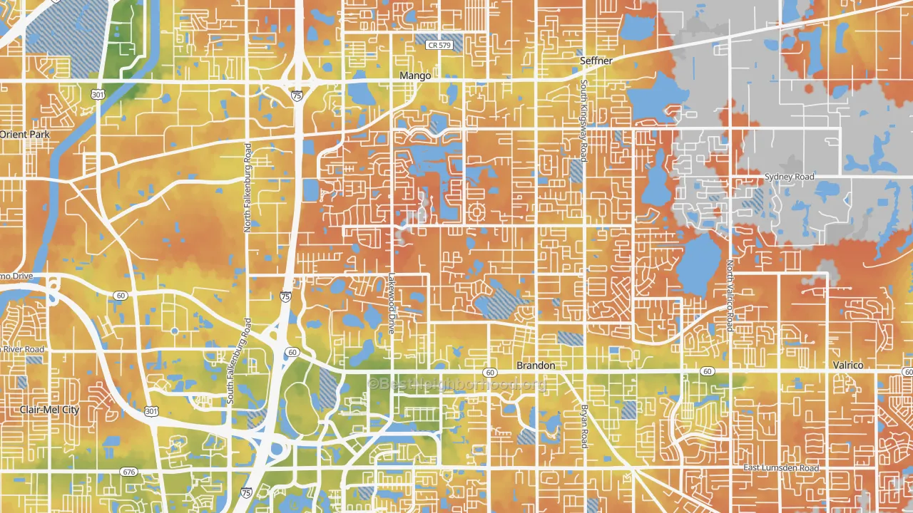 Bike Grade map of 33510, FL