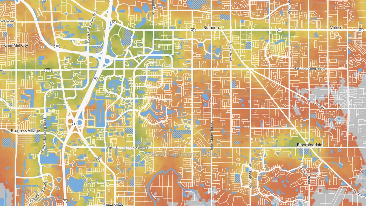 Bike Grade map of 33511, FL