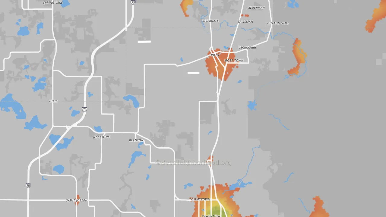 Bike Grade map of 33523, FL