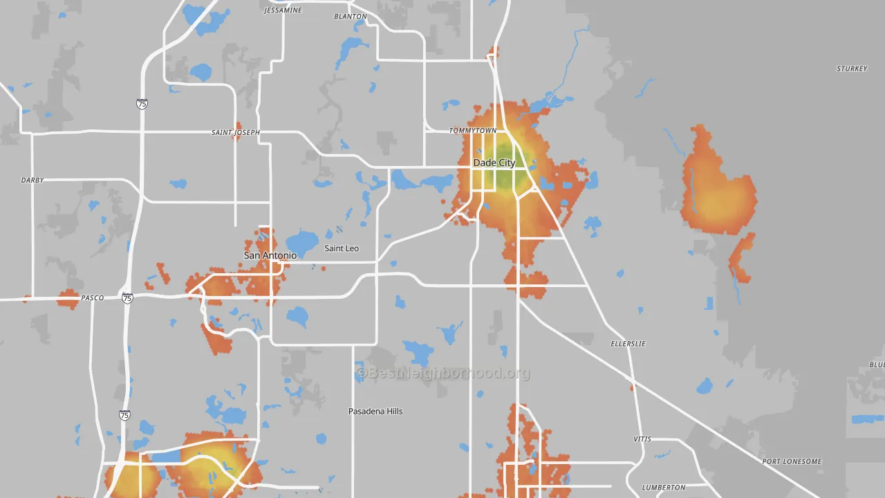 Bike Grade map of 33525, FL