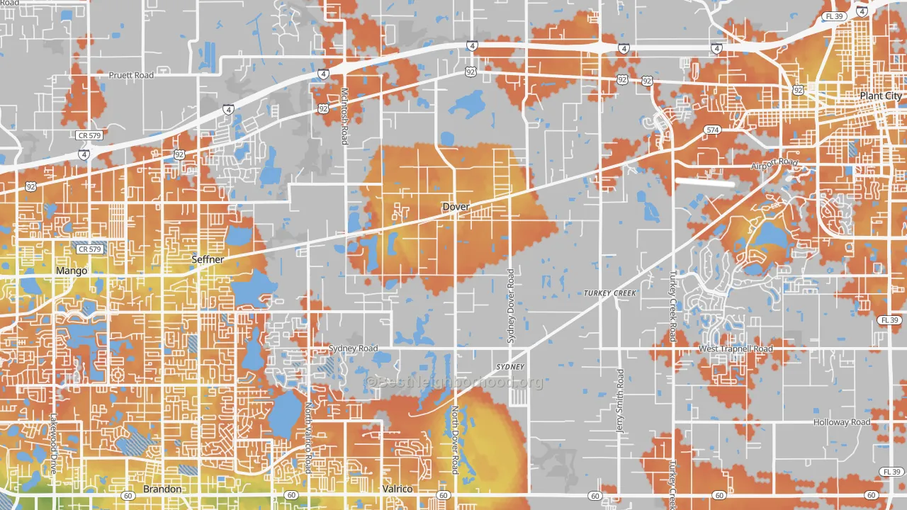 Bike Grade map of 33527, FL