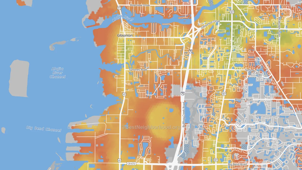 Bike Grade map of 33534, FL