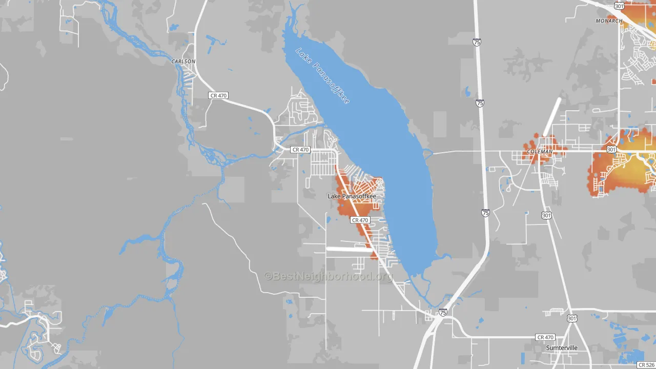 Bike Grade map of 33538, FL