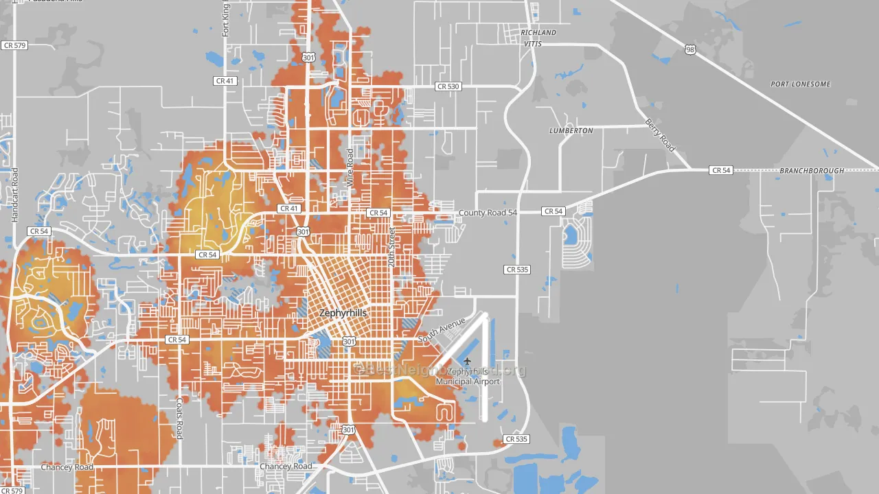 Bike Grade map of 33540, FL