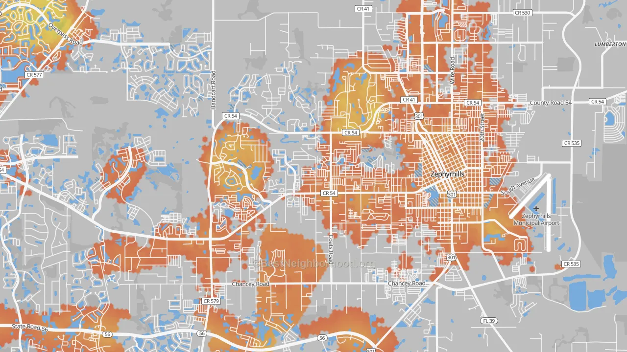 Bike Grade map of 33541, FL