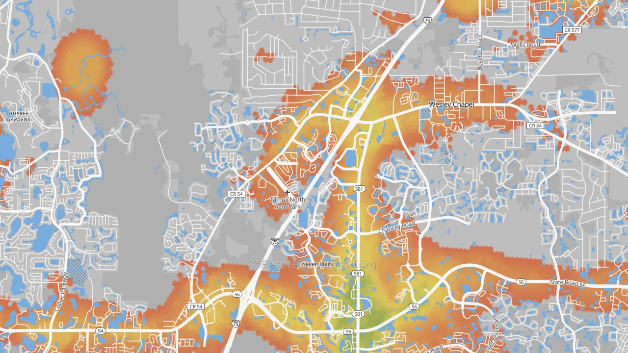 Bike Grade map of 33544, FL