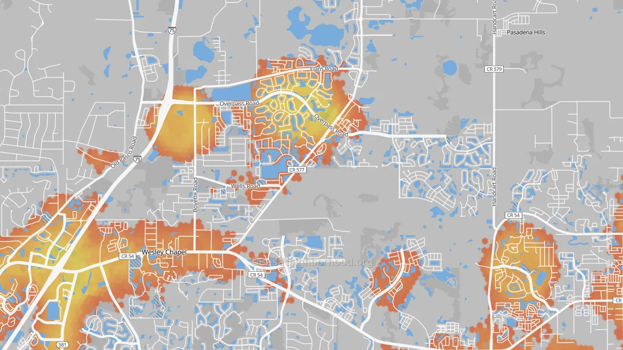 Bike Grade map of 33545, FL