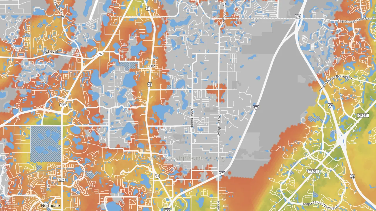 Bike Grade map of 33549, FL