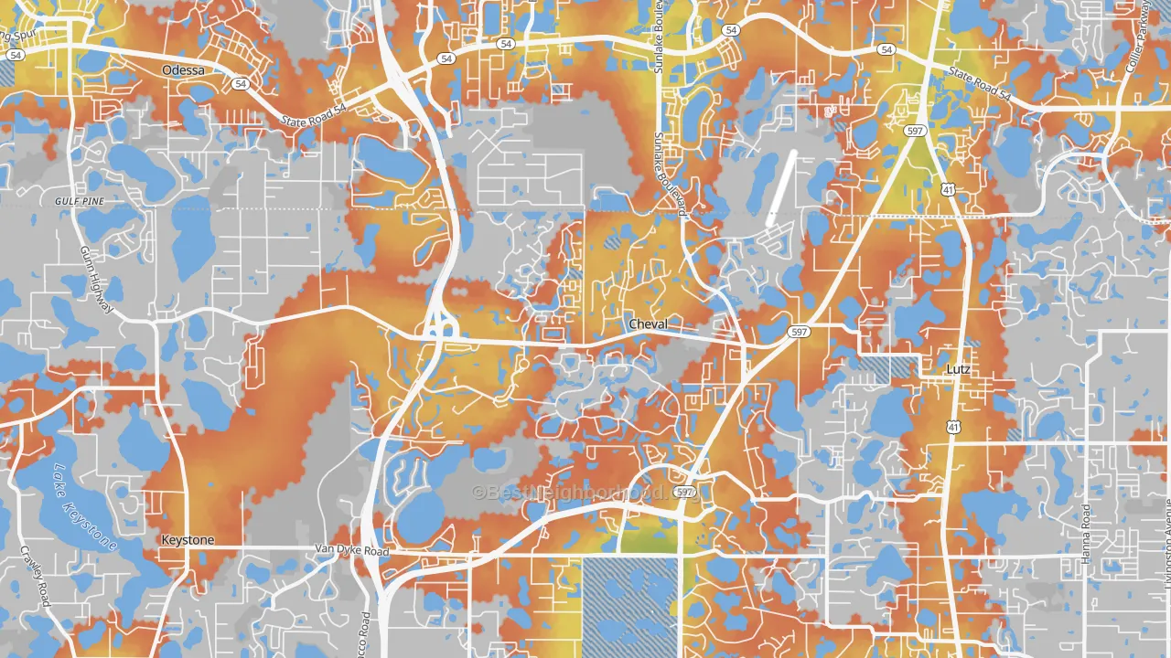 Bike Grade map of 33558, FL