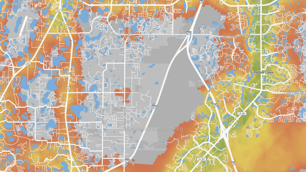 Bike Grade map of 33559, FL