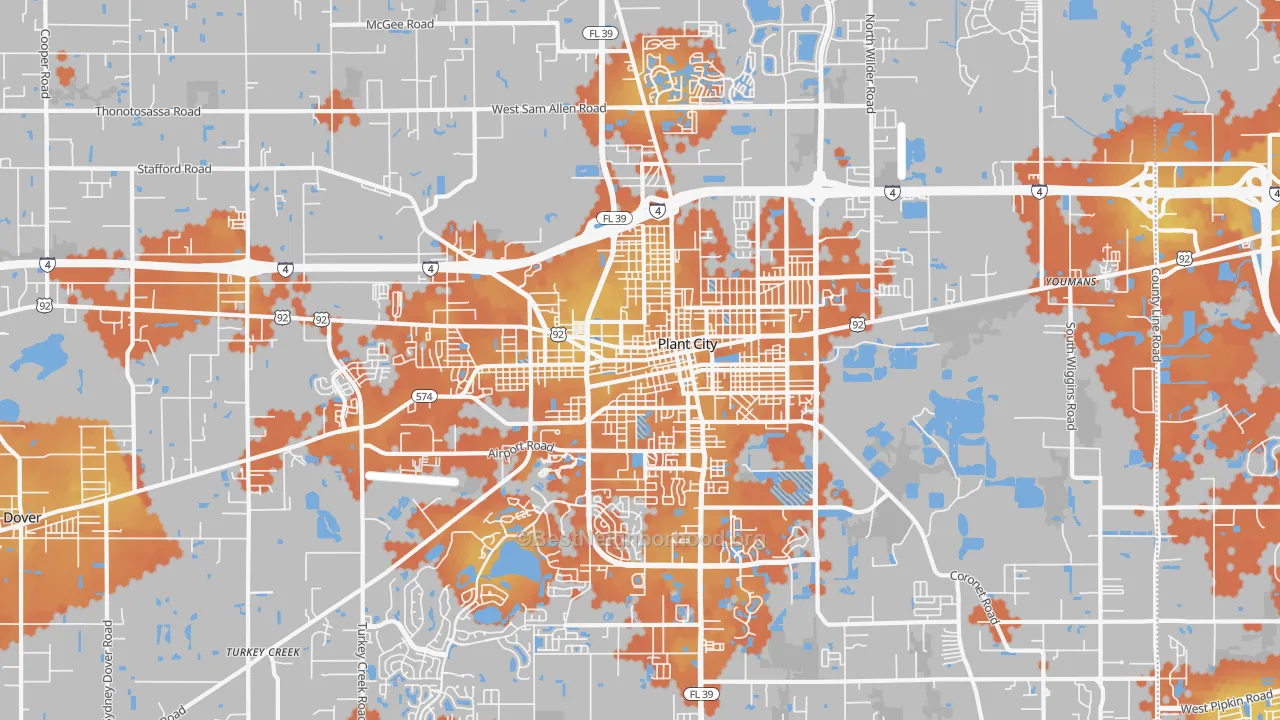 Bike Grade map of 33563, FL