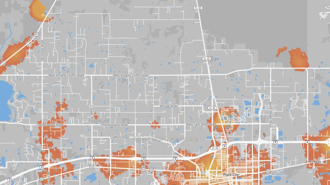 Bike Grade map of 33565, FL