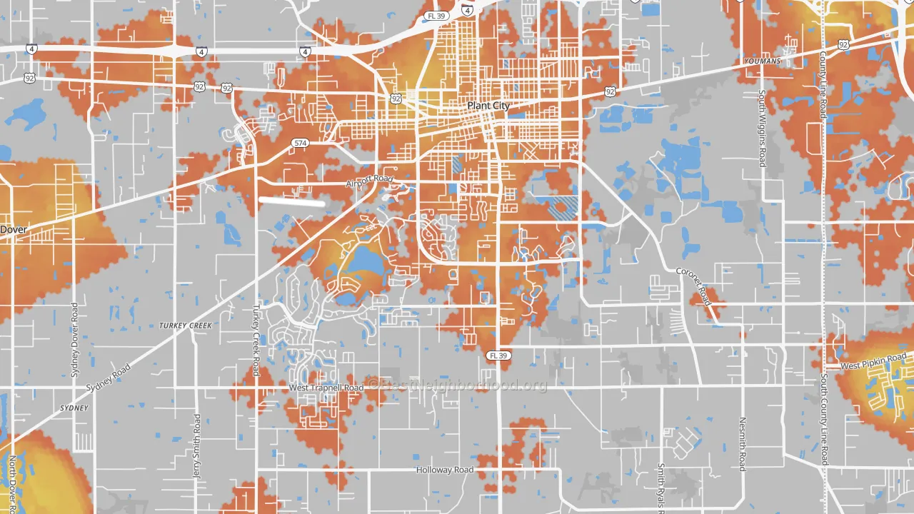 Bike Grade map of 33566, FL