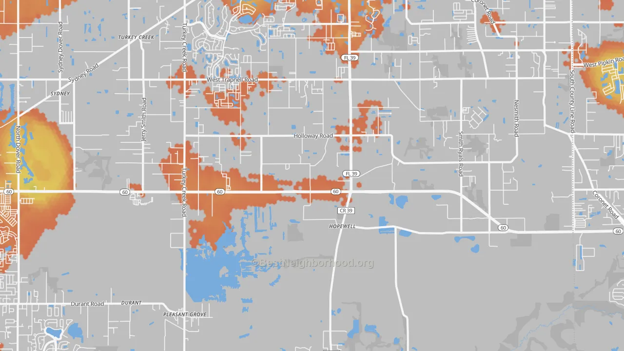Bike Grade map of 33567, FL