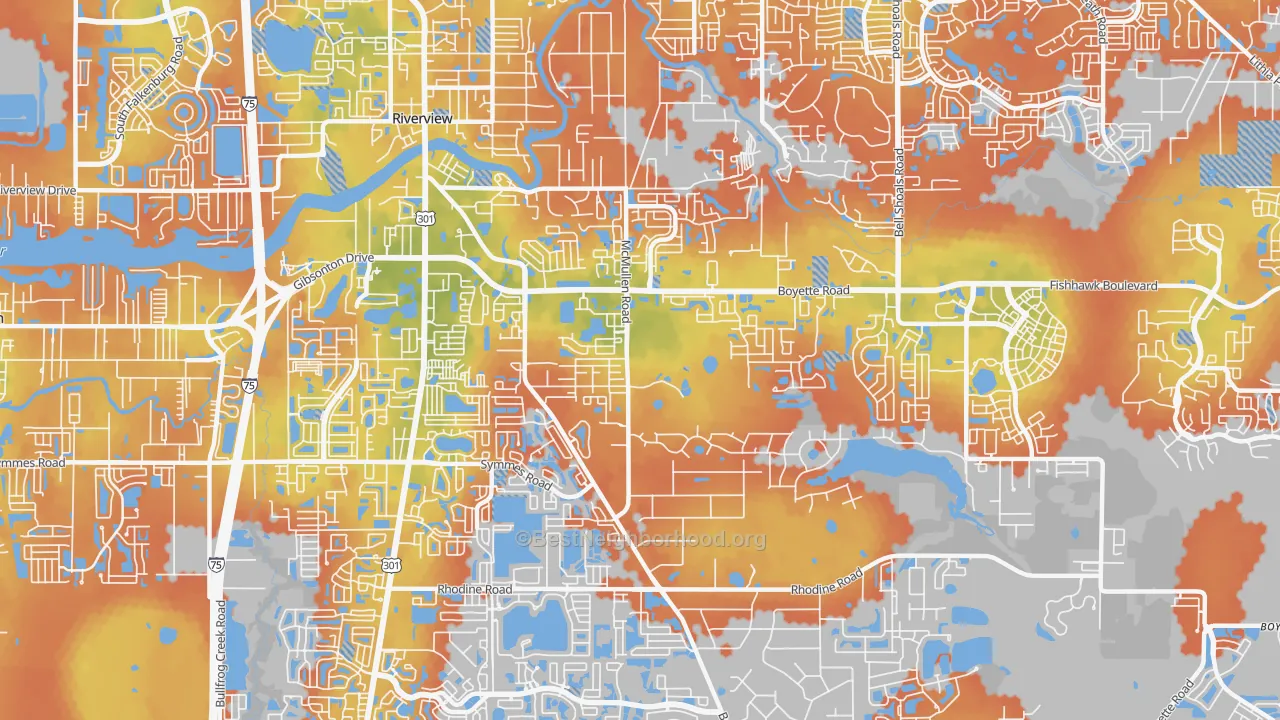 Bike Grade map of 33569, FL