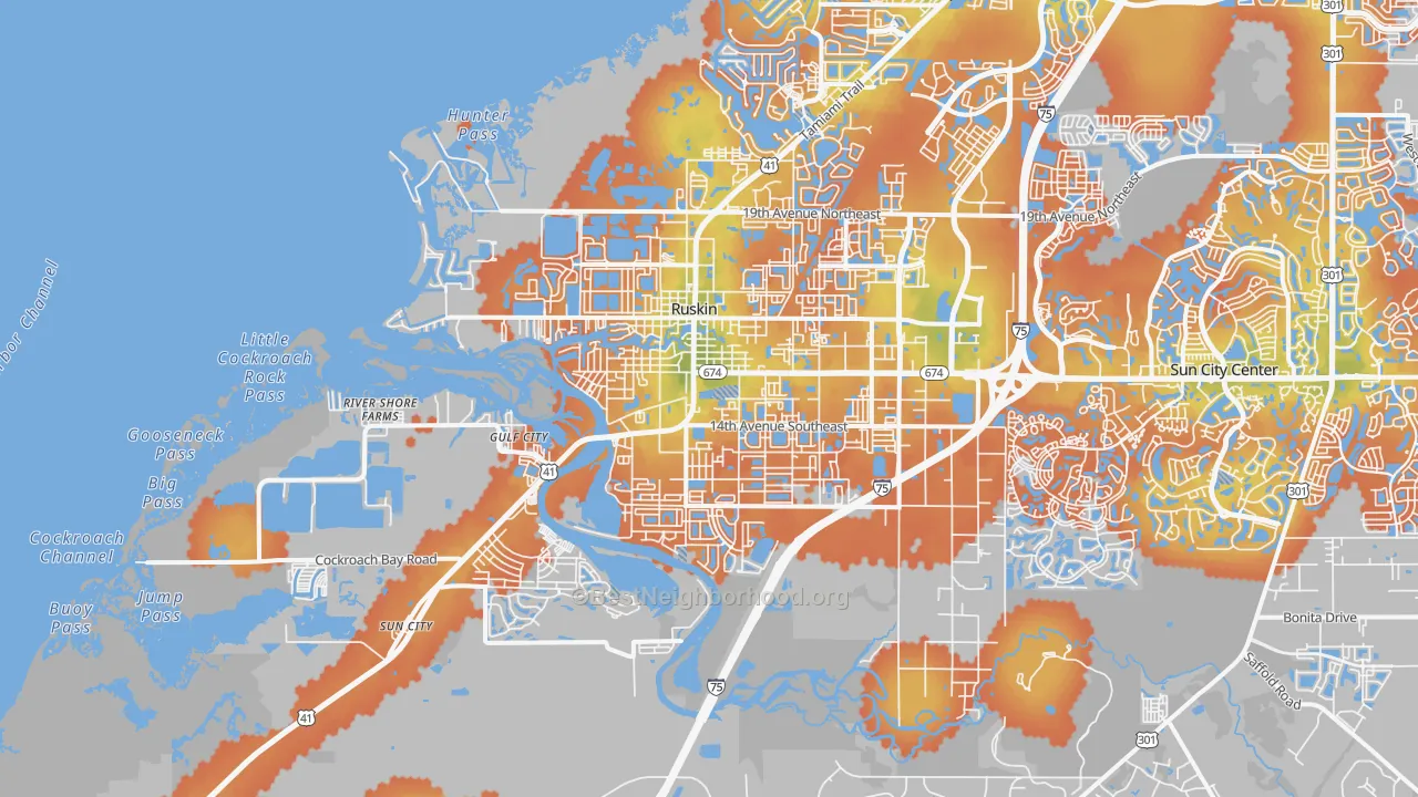 Bike Grade map of 33570, FL