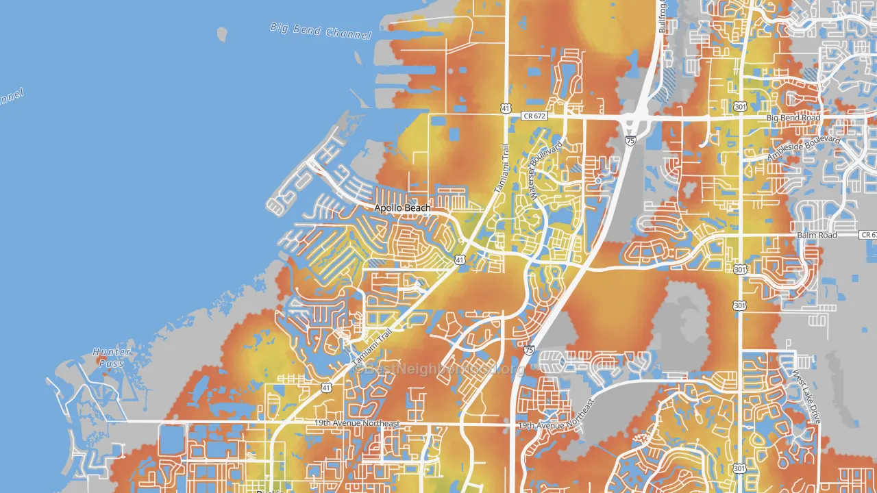 Bike Grade map of 33572, FL