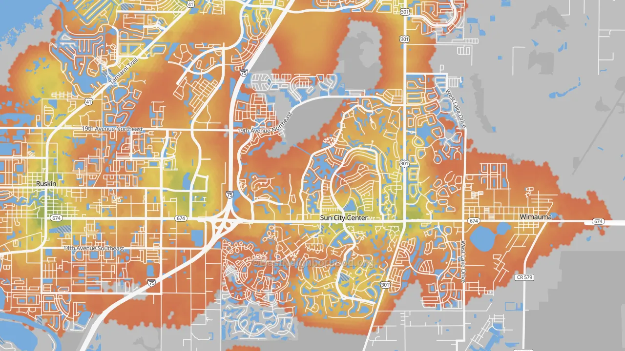 Bike Grade map of 33573, FL