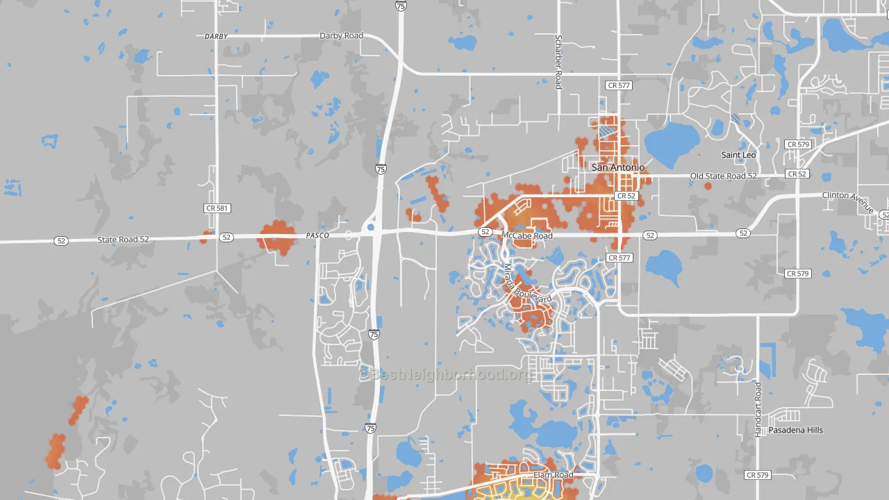 Bike Grade map of 33576, FL