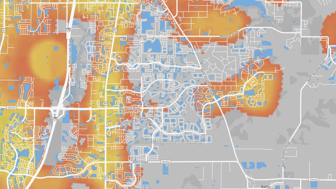 Bike Grade map of 33579, FL