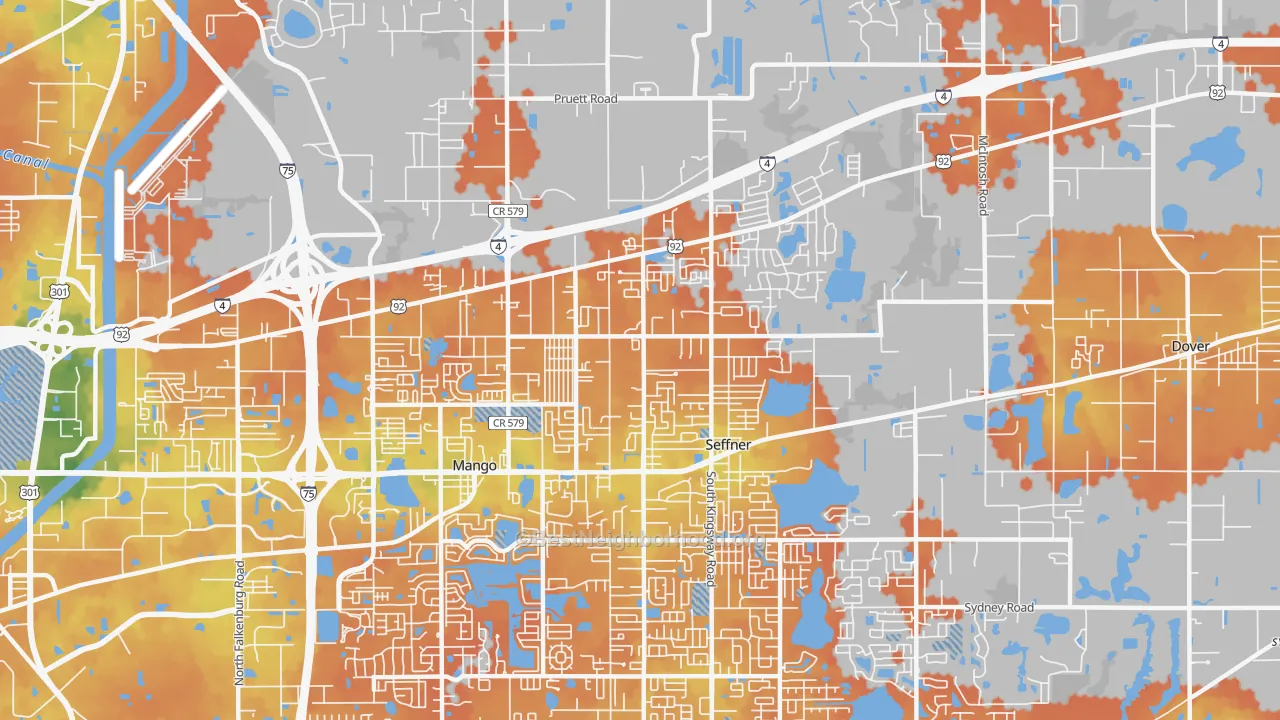 Bike Grade map of 33584, FL