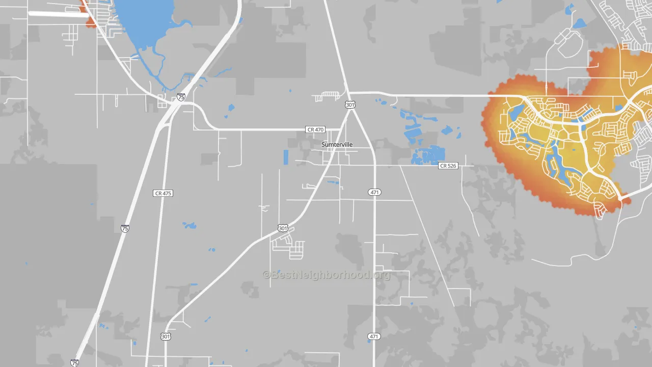 Bike Grade map of 33585, FL