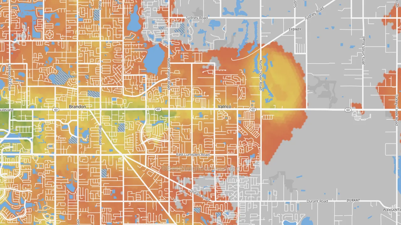 Bike Grade map of 33594, FL