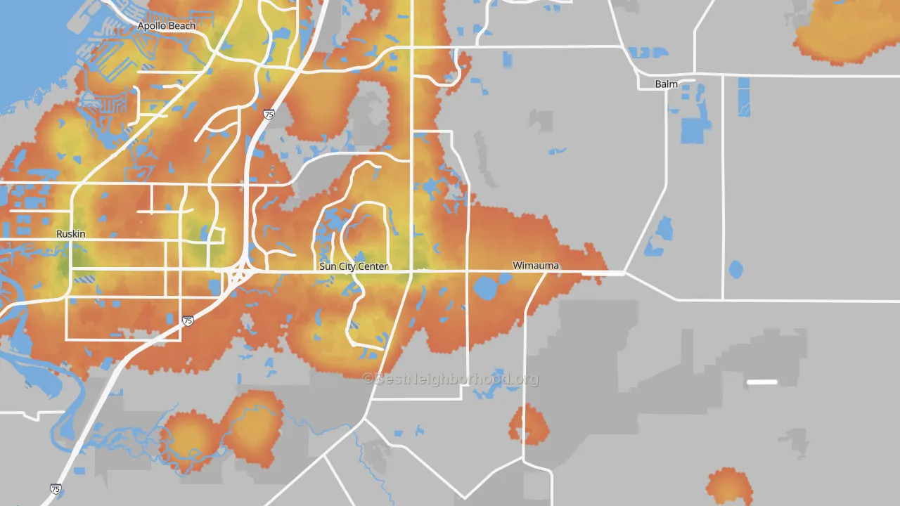 Bike Grade map of 33598, FL