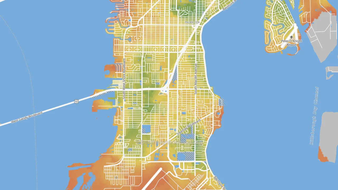 Bike Grade map of 33611, FL