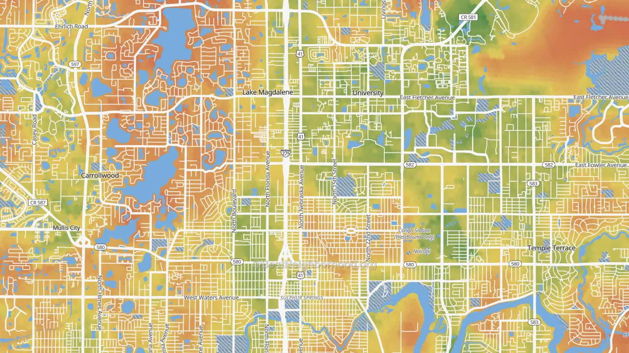 Bike Grade map of 33612, FL