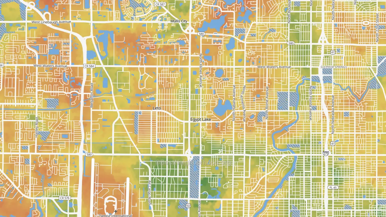 Bike Grade map of 33614, FL