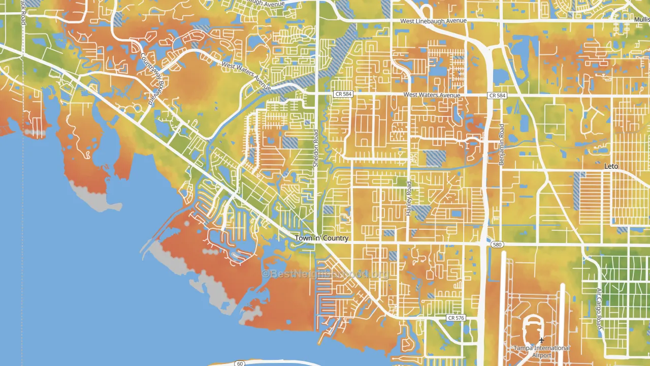 Bike Grade map of 33615, FL