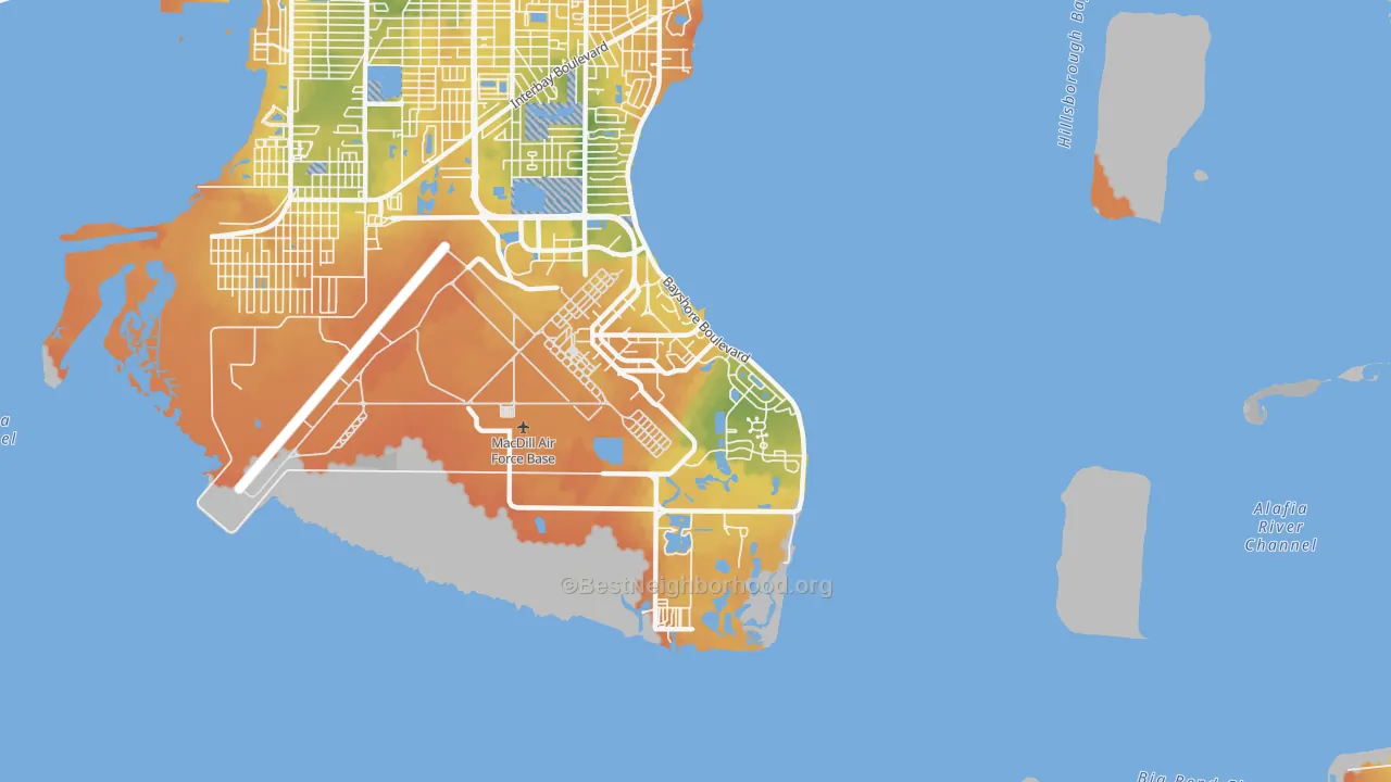Bike Grade map of 33621, FL