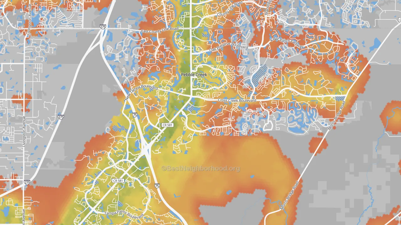 Bike Grade map of 33647, FL