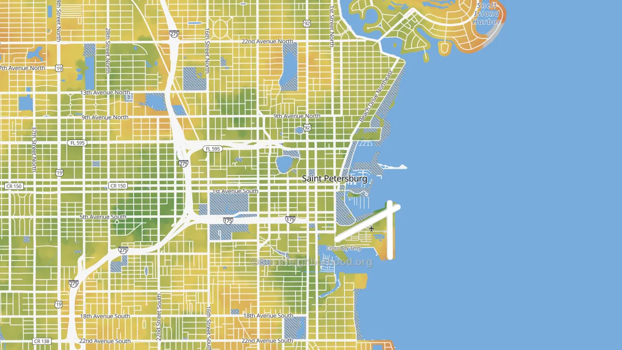 Bike Grade map of 33701, FL