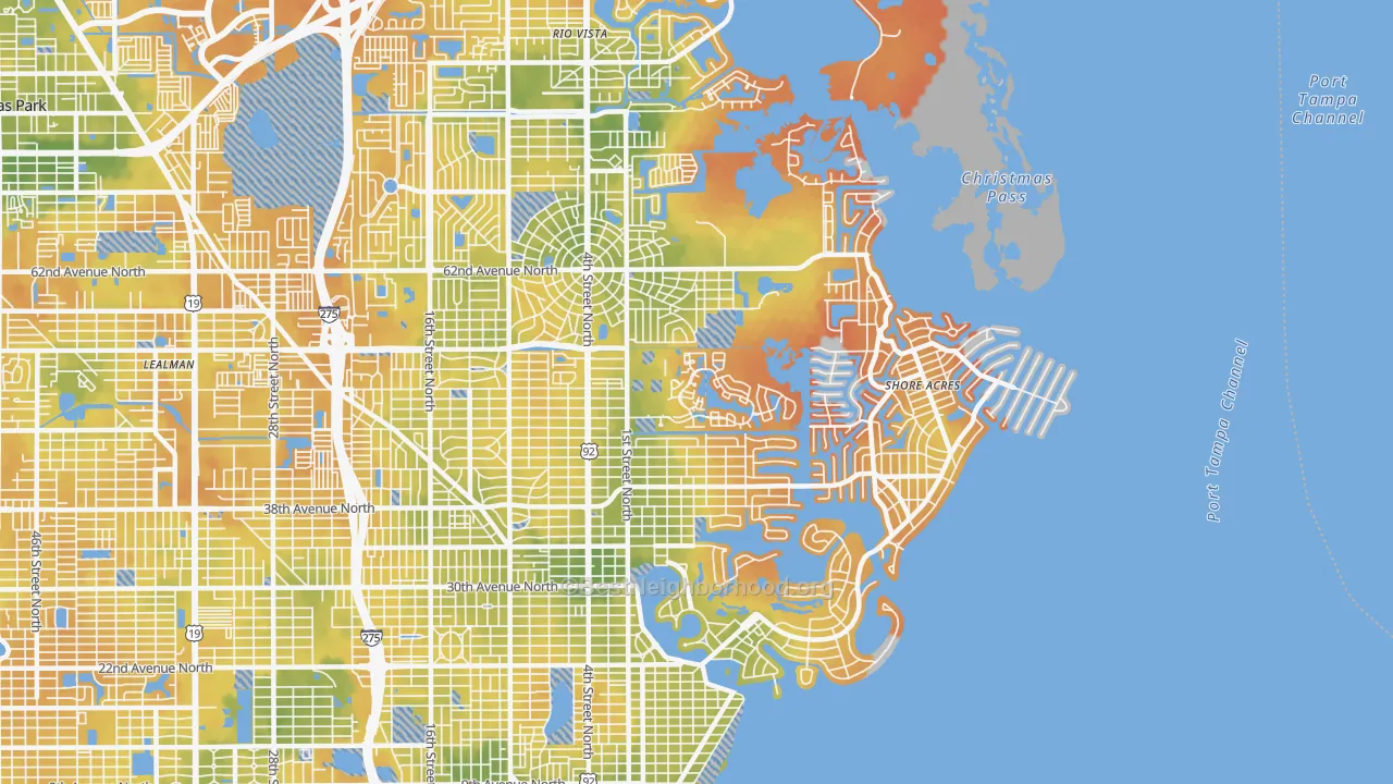 Bike Grade map of 33703, FL