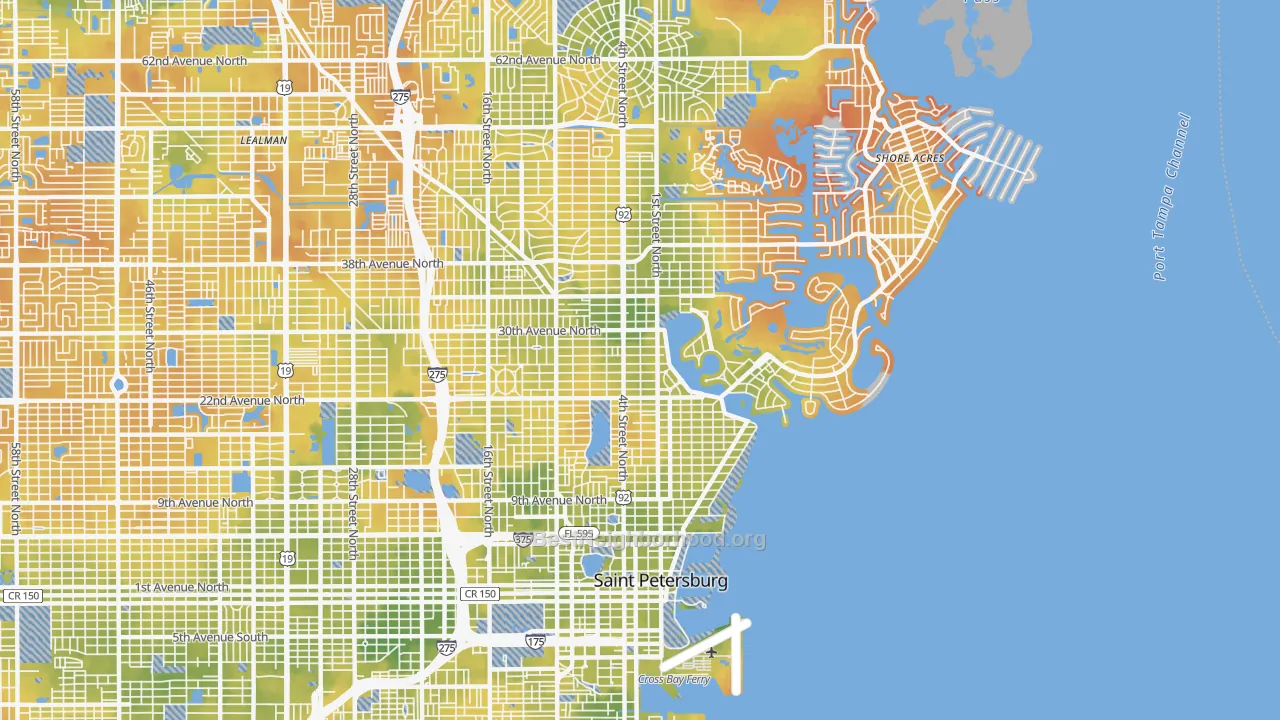 Bike Grade map of 33704, FL