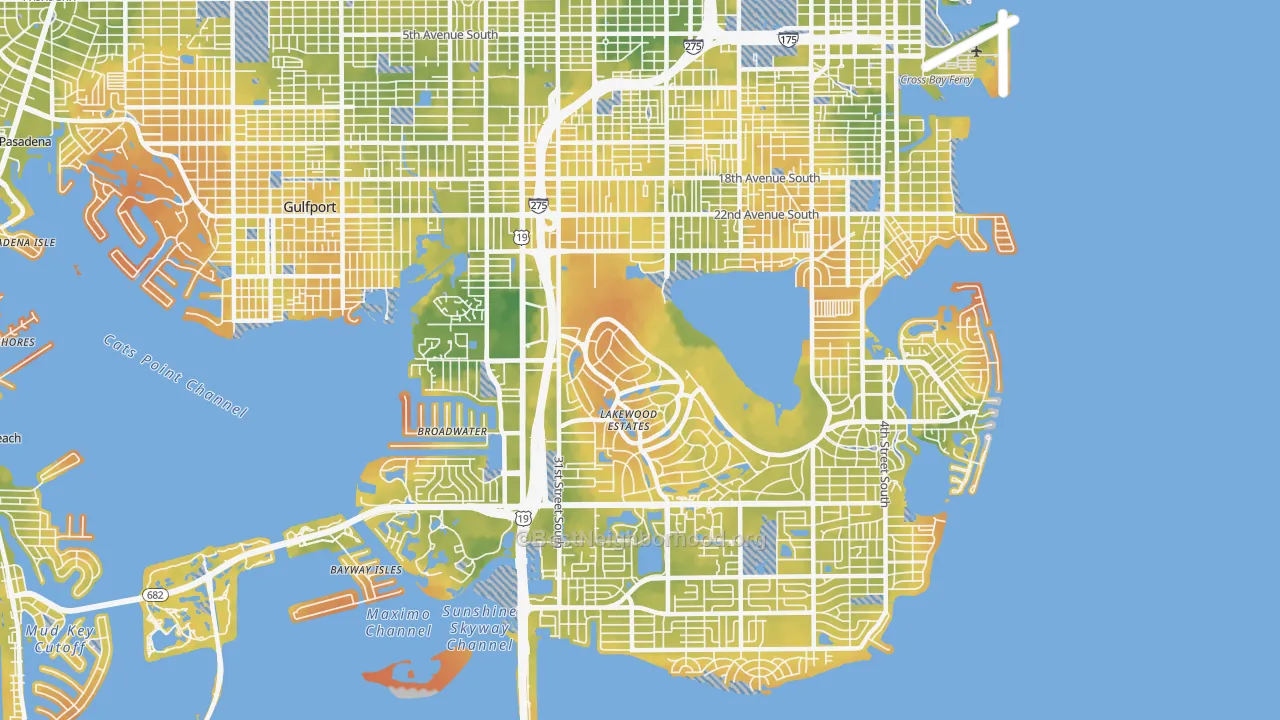 Bike Grade map of 33712, FL
