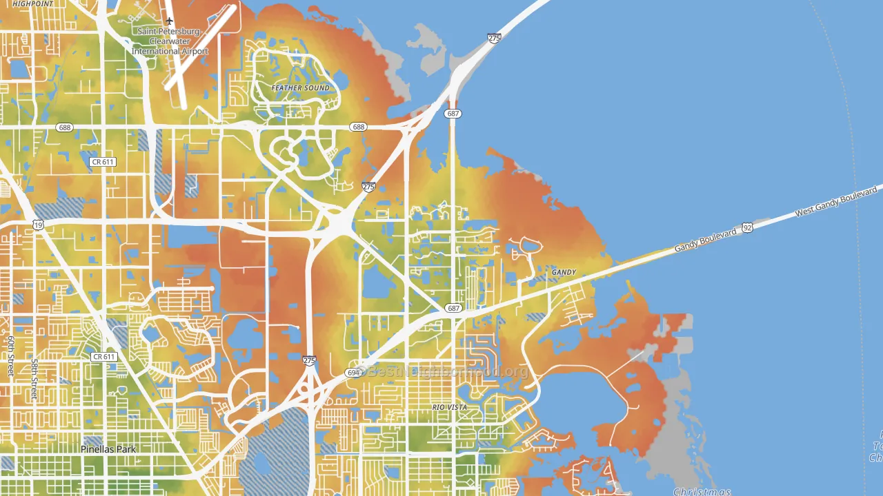 Bike Grade map of 33716, FL