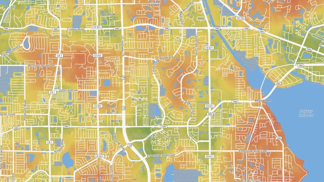Bike Grade map of 33761, FL