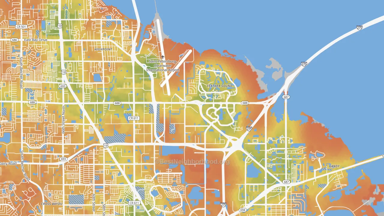 Bike Grade map of 33762, FL