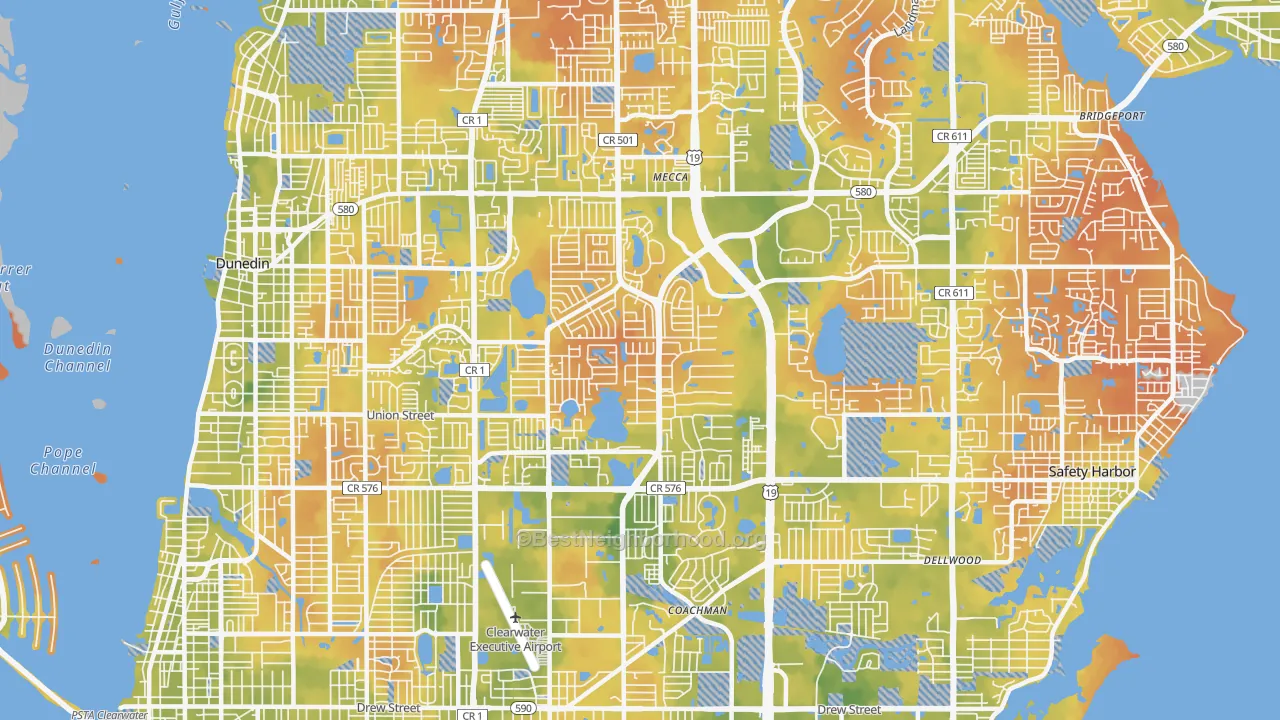 Bike Grade map of 33763, FL