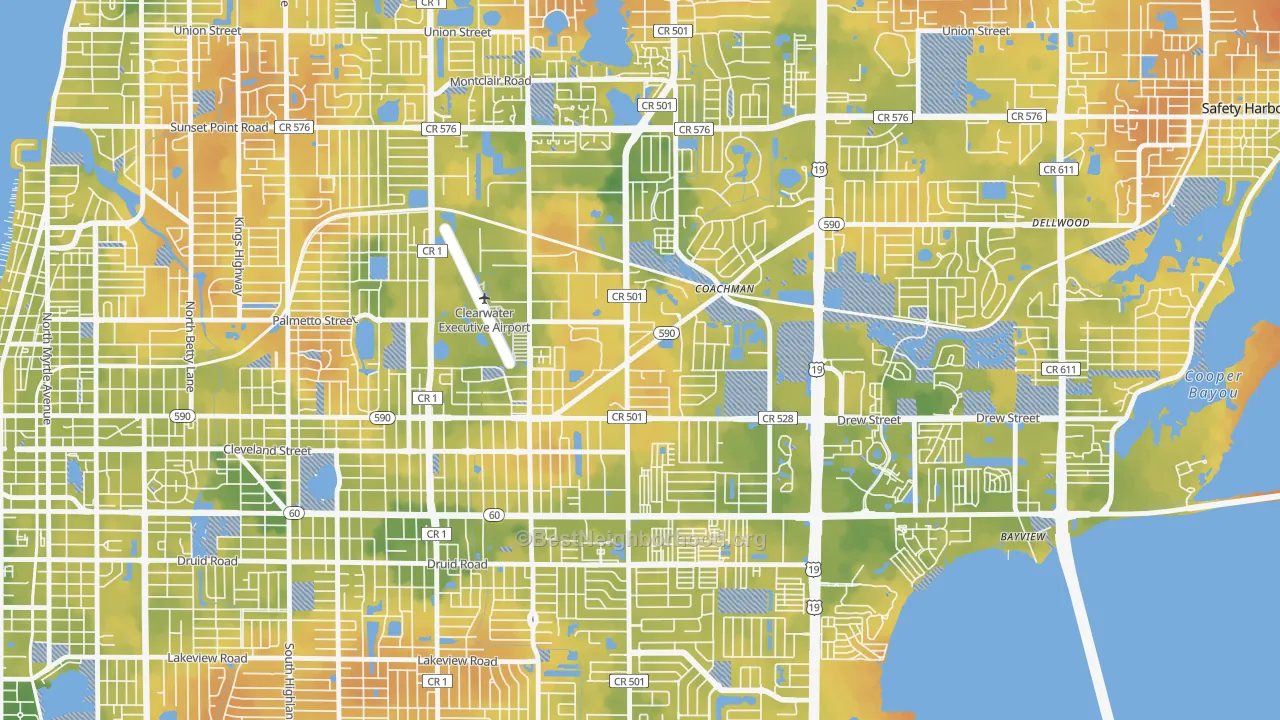 Bike Grade map of 33765, FL