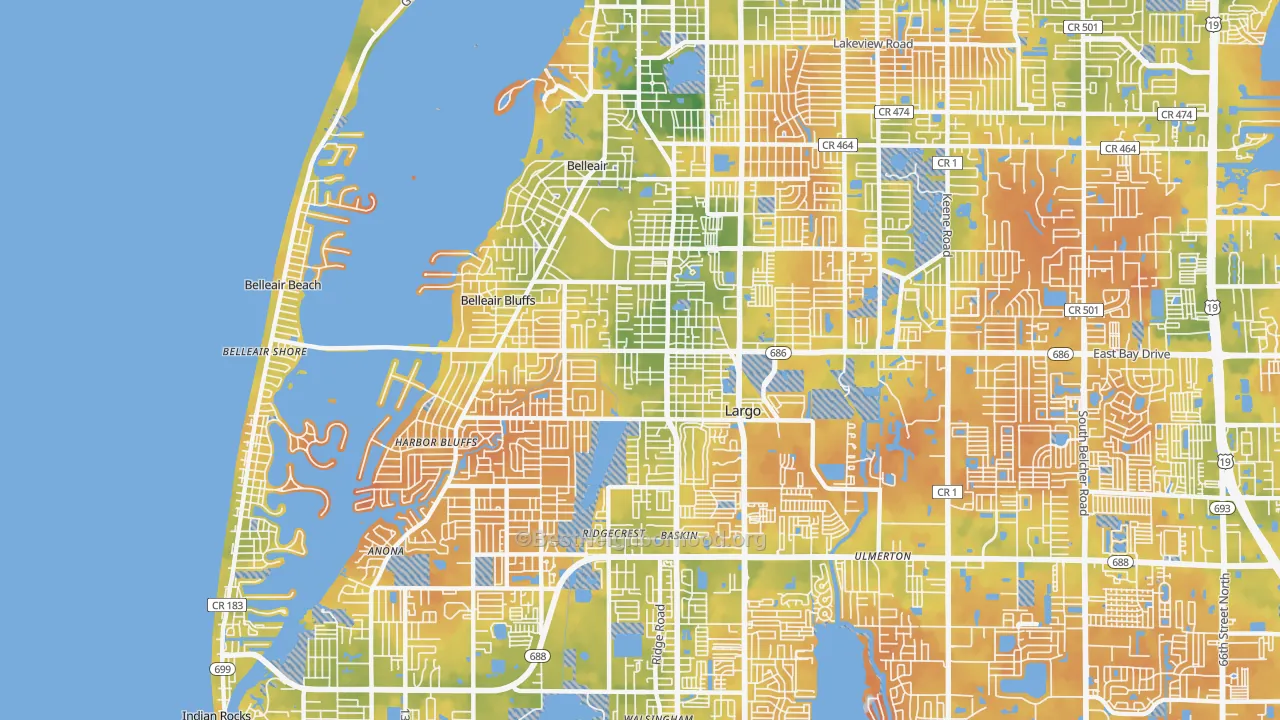 Bike Grade map of 33770, FL