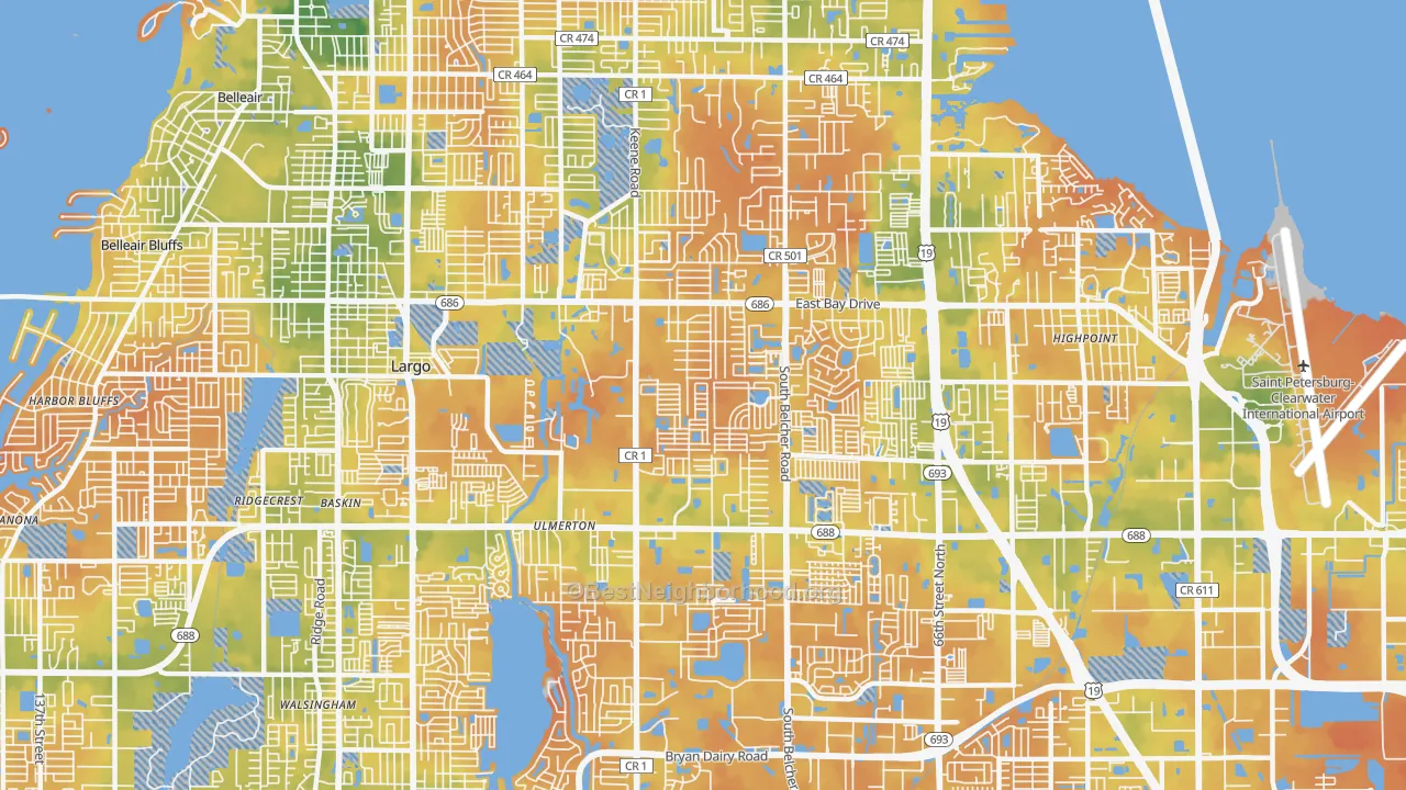 Bike Grade map of 33771, FL
