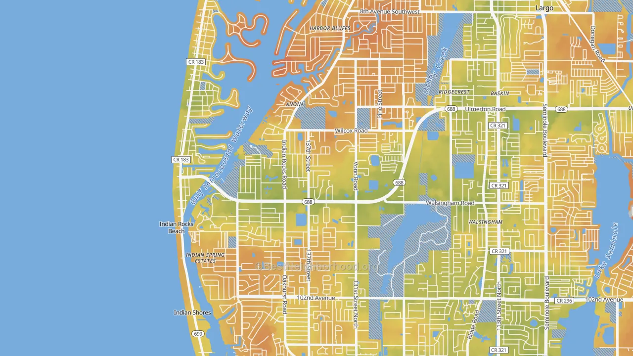 Bike Grade map of 33774, FL