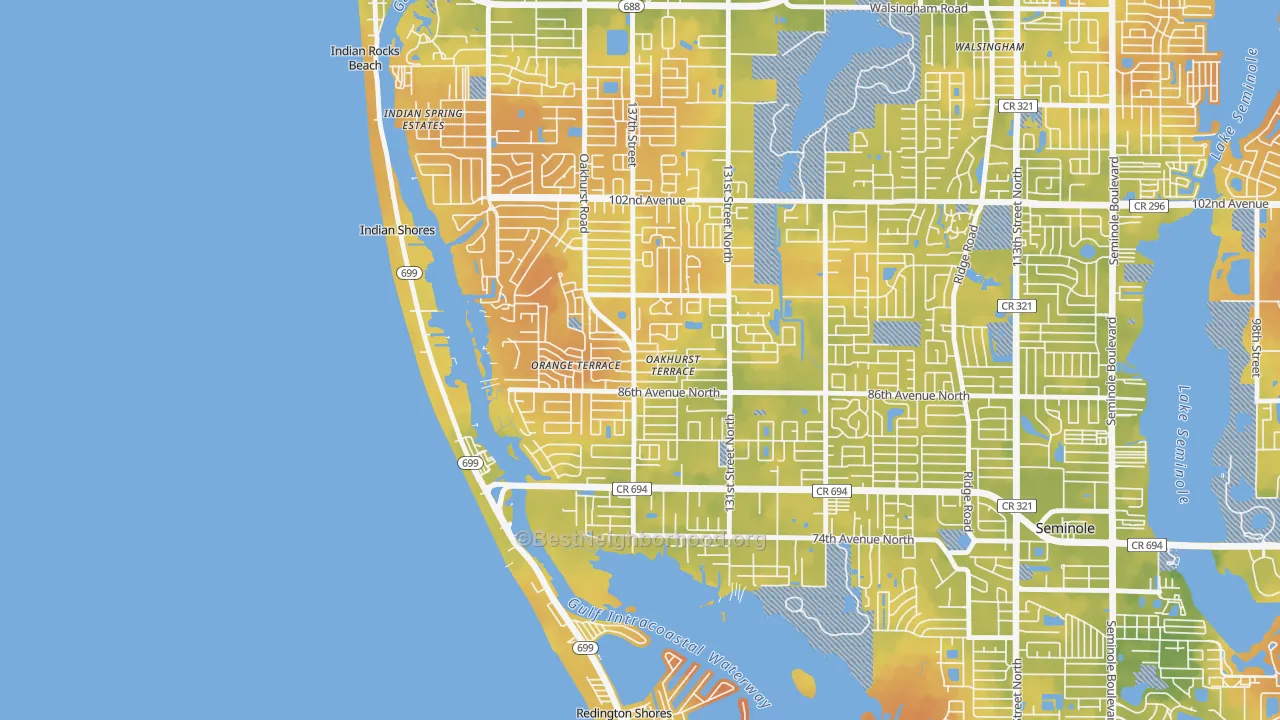 Bike Grade map of 33776, FL