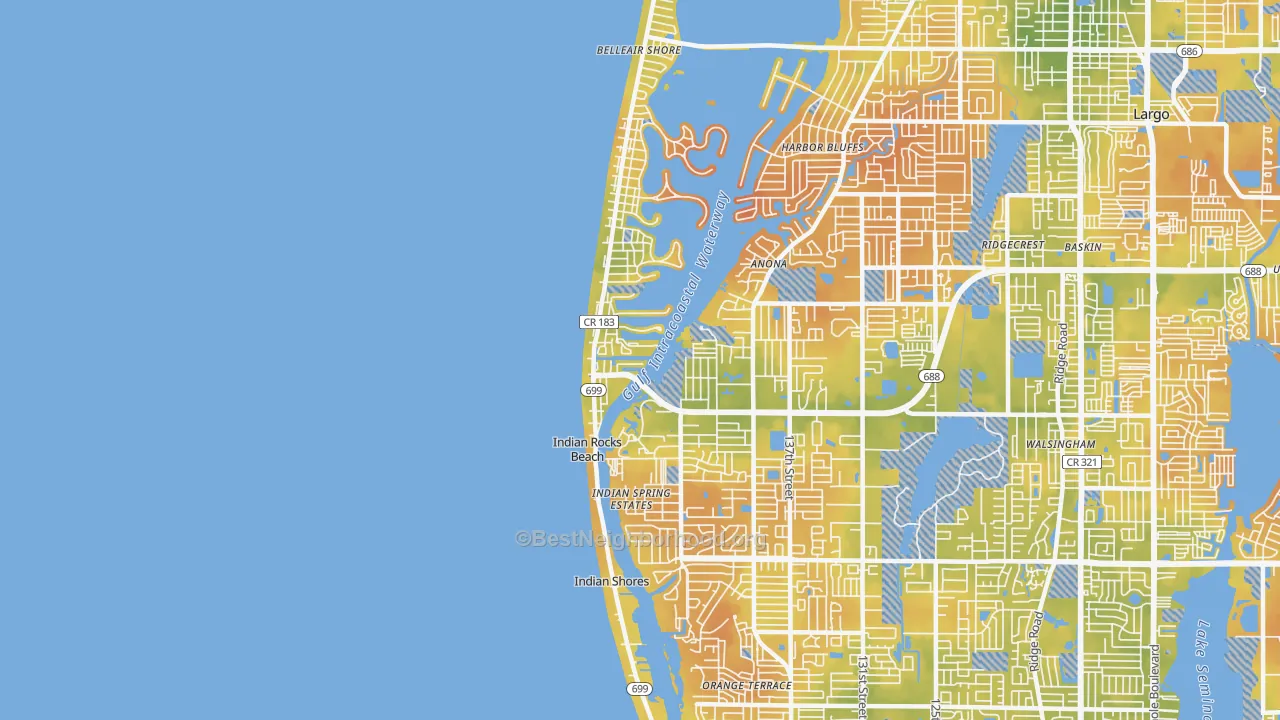 Bike Grade map of 33785, FL